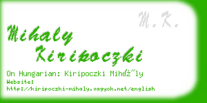 mihaly kiripoczki business card